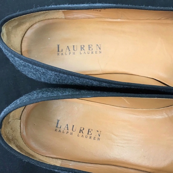 Ralph Lauren Gray Wool Leather Ballet Flats 9.5M - Picture 6 of 8